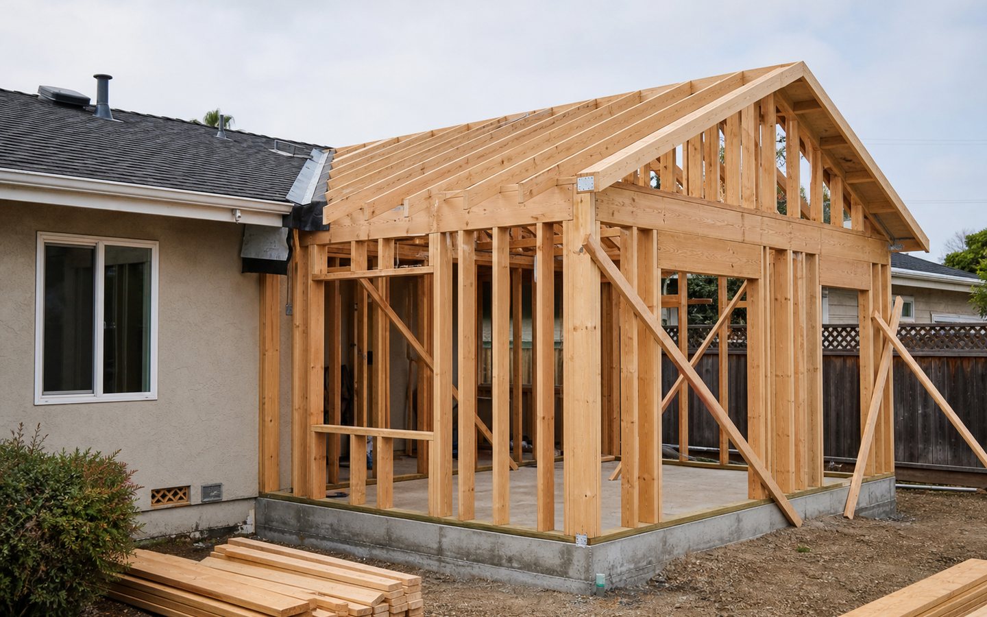 Room-addition framing and home tie-in design inspiration