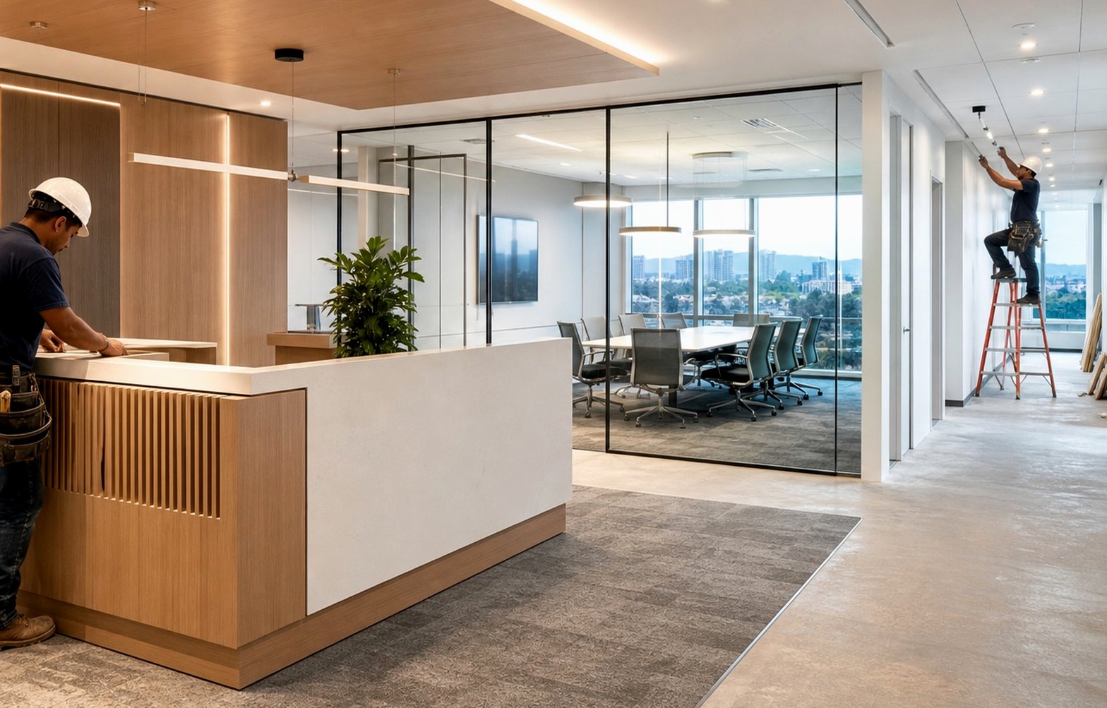 Glass-partition office remodeling design inspiration