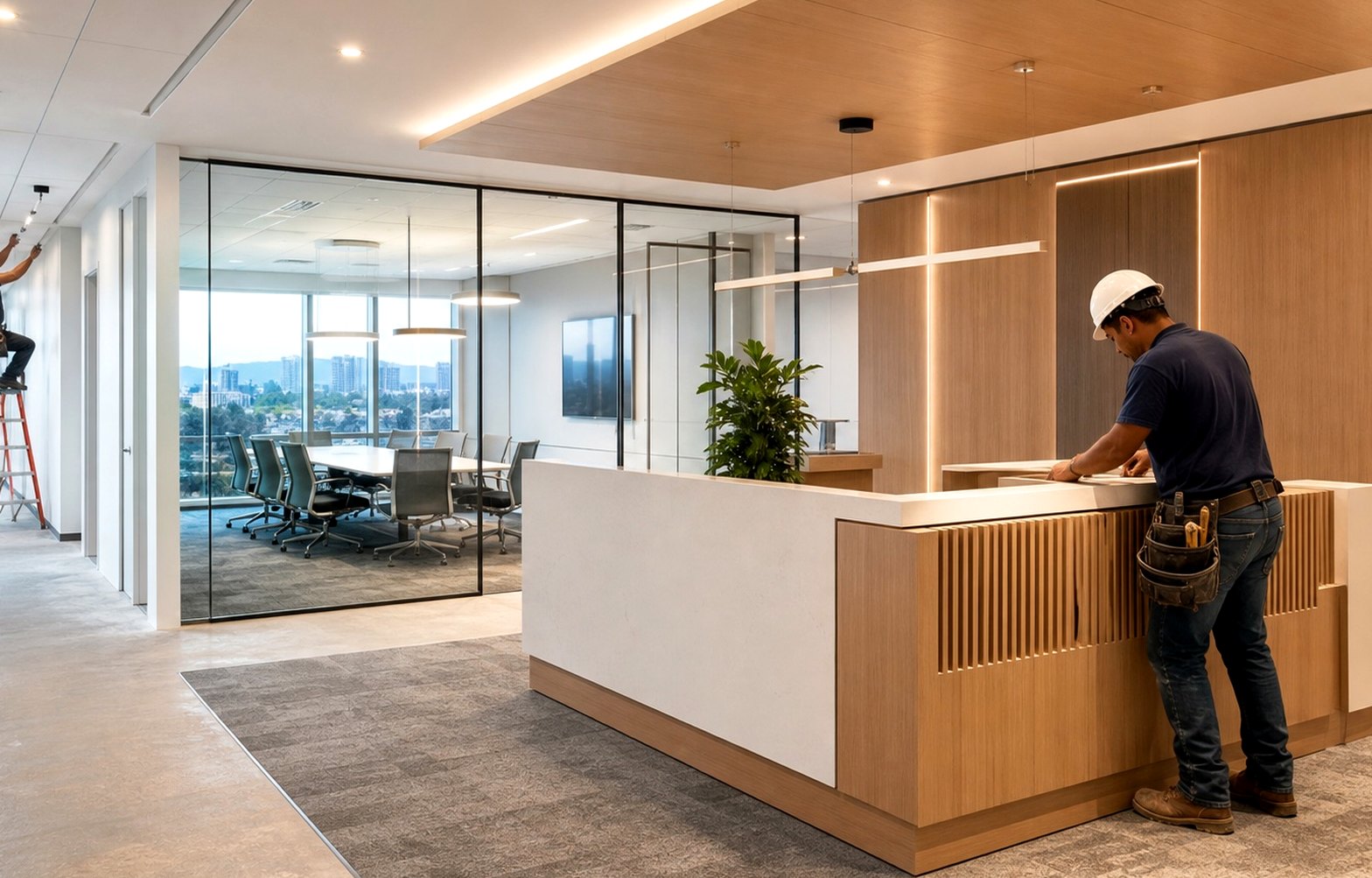 Glass-partition office remodeling design inspiration