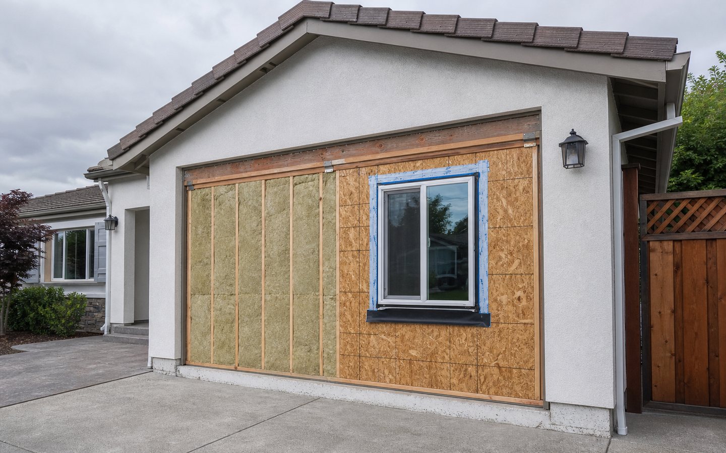 Garage conversion window and wall framing design inspiration